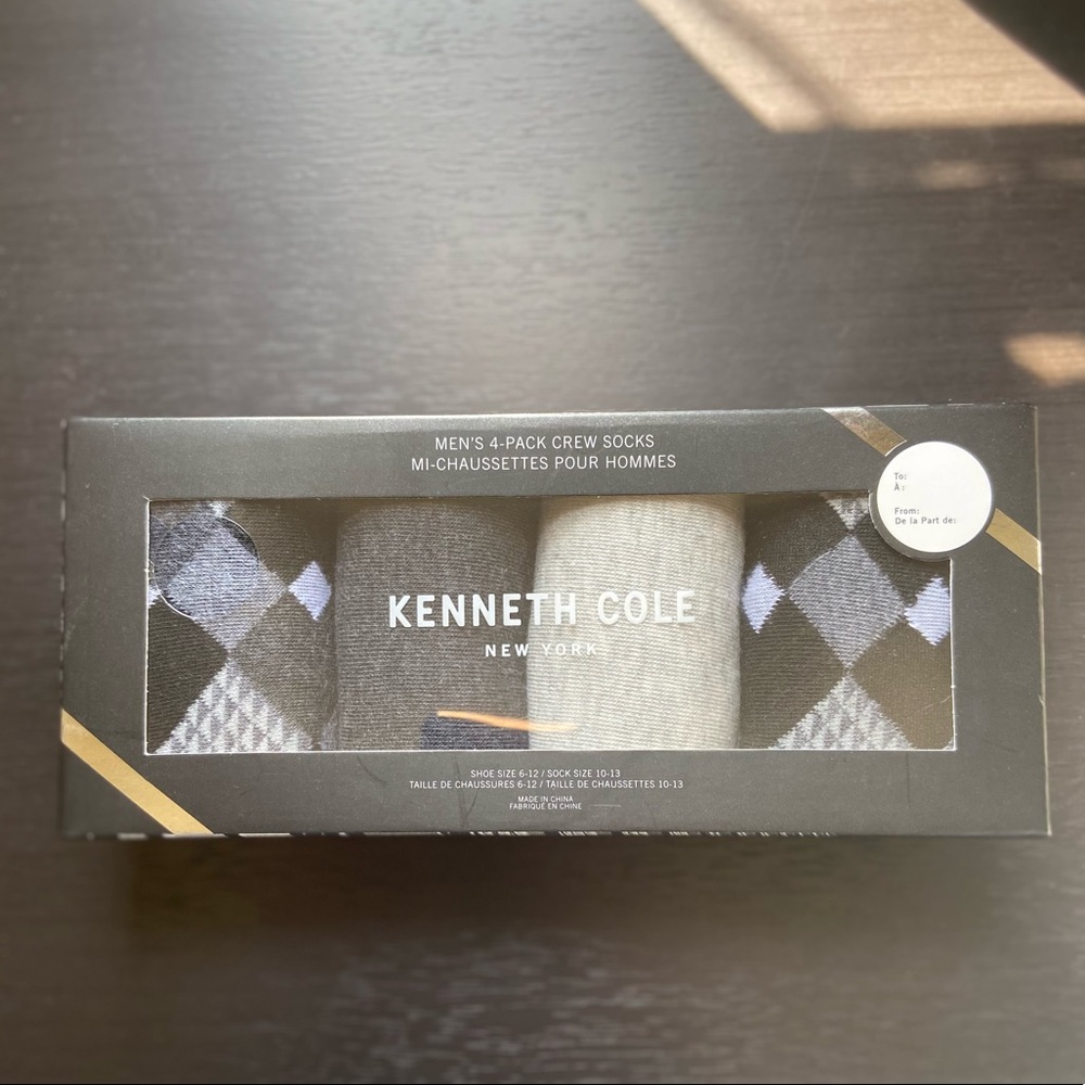 Kenneth Cole Men’s 4 pack crew socks size 10-13
